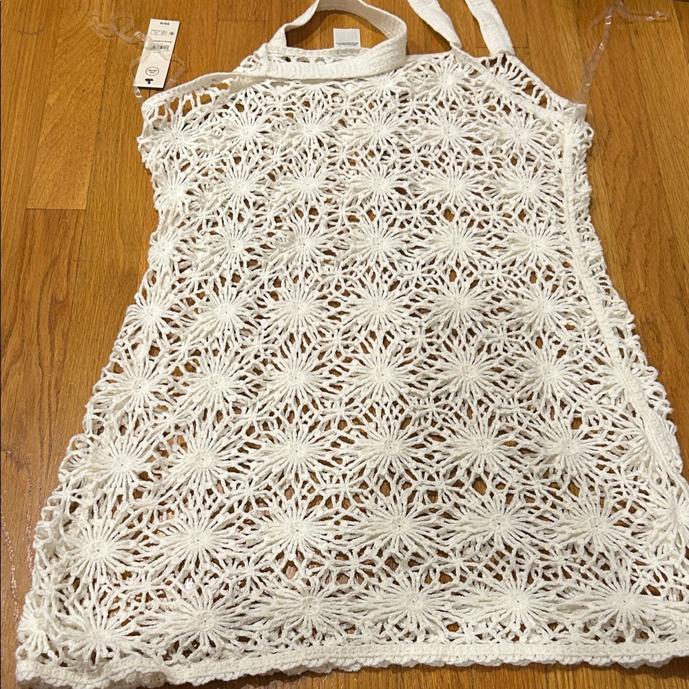No Boundaries White Crochet Swim Coverup